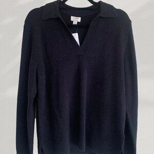 NWT J. Crew Sweater-Polo | Extra-Soft Knit | Black | Size M